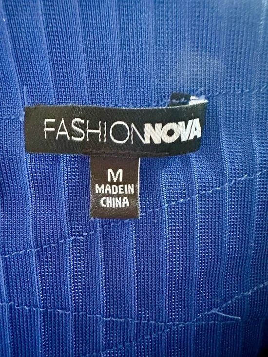 Fashion Nova Cobalt Blue Halter Midi Bandage Dress Size M - Picture 7 of 8